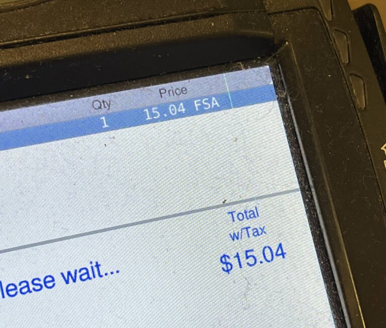 FSA flag at Duane Reade Walgreens Register