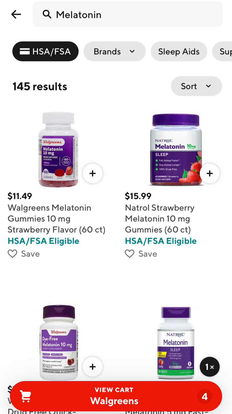 DoorDash labeling Melatonin as FSA/HSA Eligible